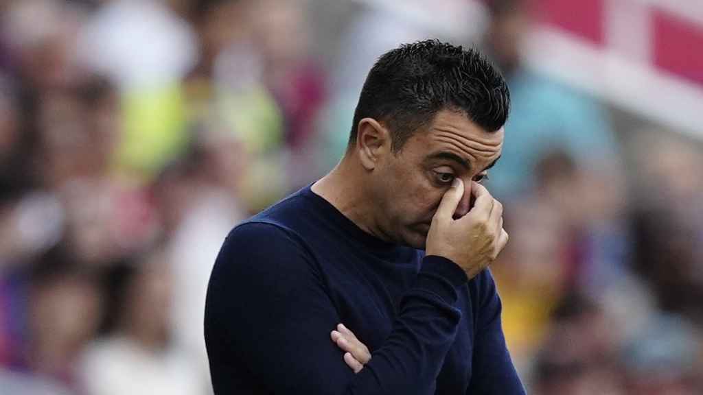 Xavi Hernández durante el partido entre el Barça y el Rayo Vallecano