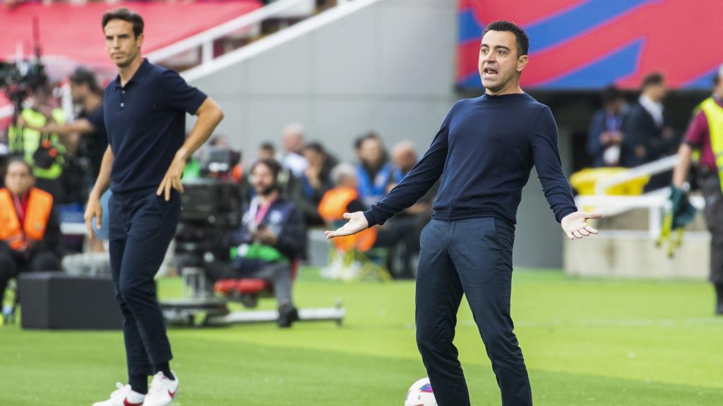 Xavi Hernández durante el partido de Liga contra el Rayo Vallecano