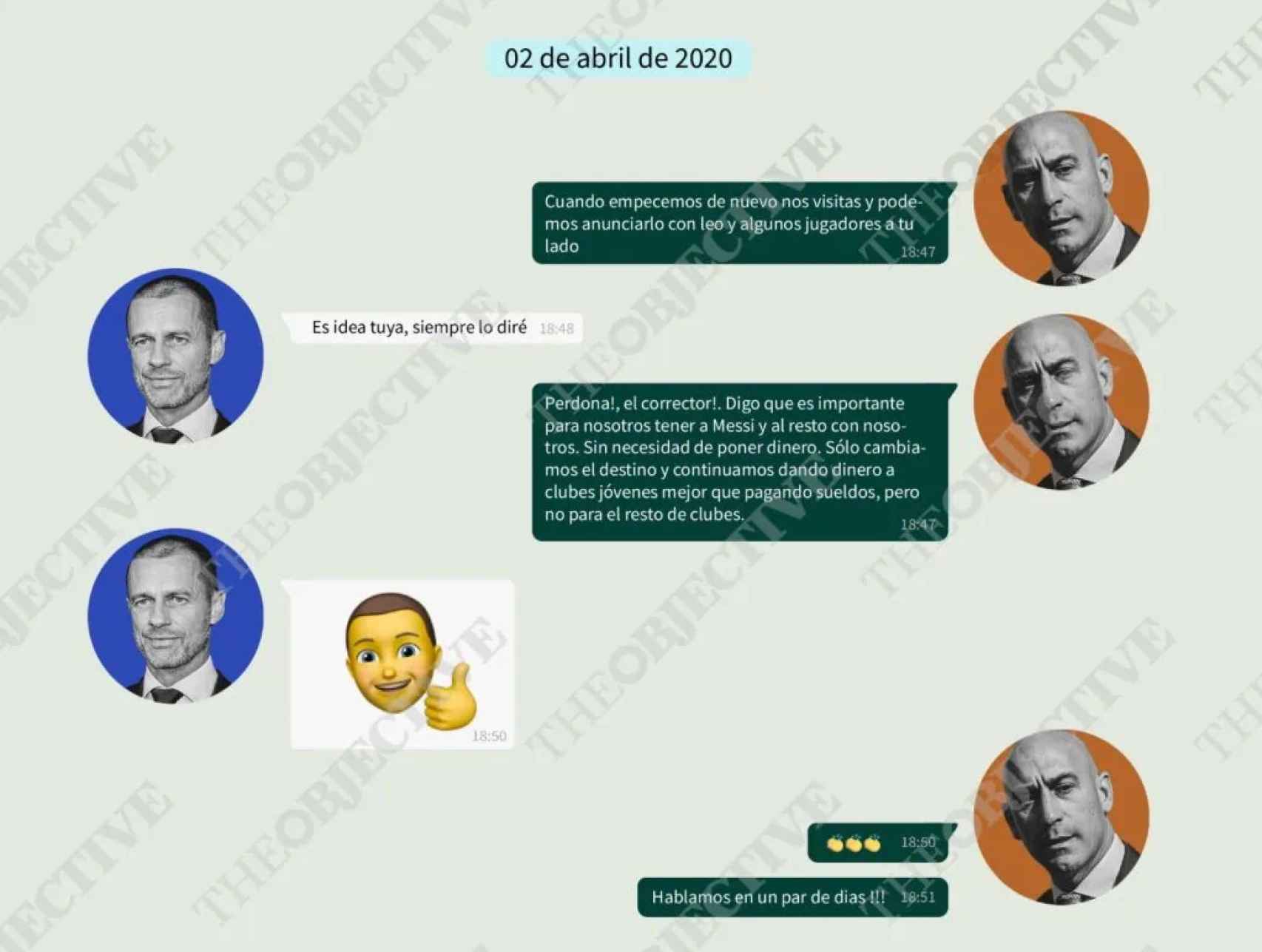 Conversación de Rubiales con Ceferin para, presuntamente, compensar la rebaja salarial de Messi y Pique durante el covid