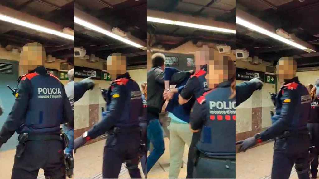 Imágenes de la detención del agresor de Badalona en el metro de Sant Roc