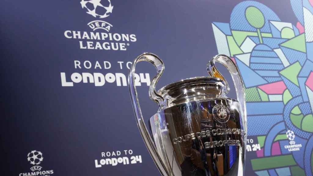 El trofeo de la Champions League que se va a entregar en la final de Wembley
