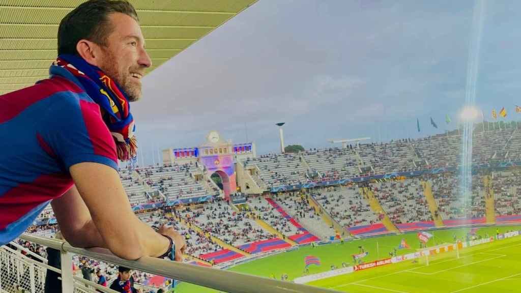 Marc Ciria apoya al Barça en Montjuïc