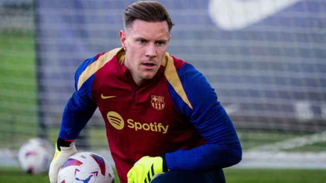 Marc-André Ter Stegen, durante un entrenamiento del Barça