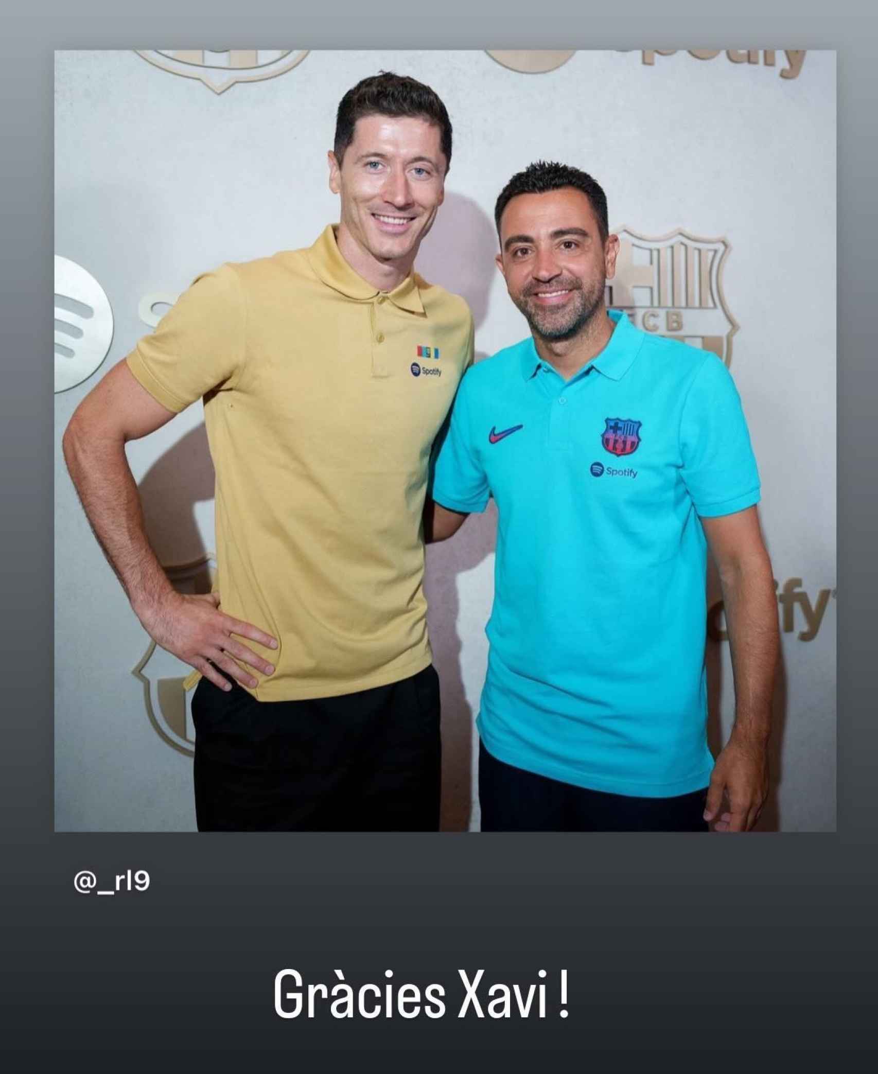 Lewandowski se despide de Xavi en Instagram