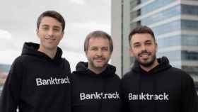 Carlos Pérez, Nacho González-Barros y David Álvarez, fundadores de Banktrack