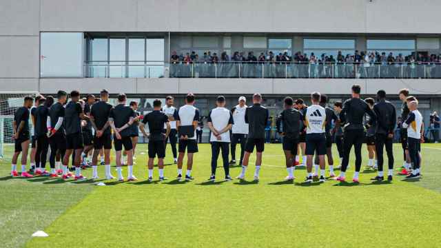 El Real Madrid, en uno de los entrenamientos previos a la final de Champions