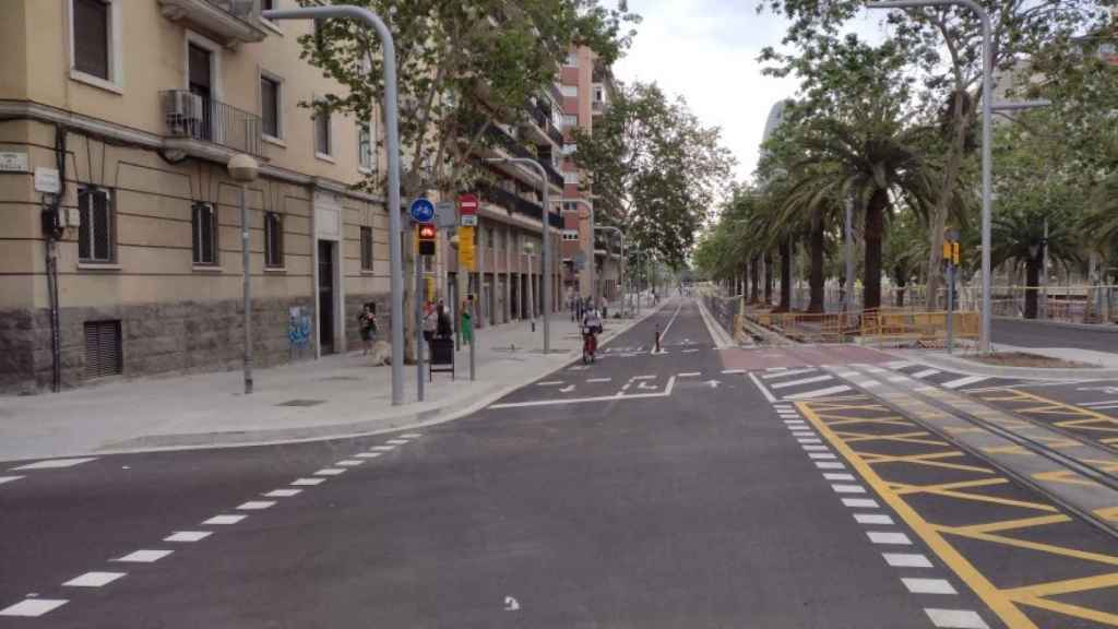 Carril bici de la avenida Diagonal de Barcelona