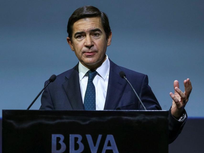 El presidente del BBVA, Carlos Torres, en una comparecencia corporativa