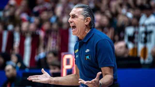 Sergio Scariolo, durante un partido en el banquillo de la selección española de basket