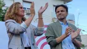 El candidato de los Comuns a las europeas Jaume Asens, junto a la candidata de Sumar, Estrella Galán