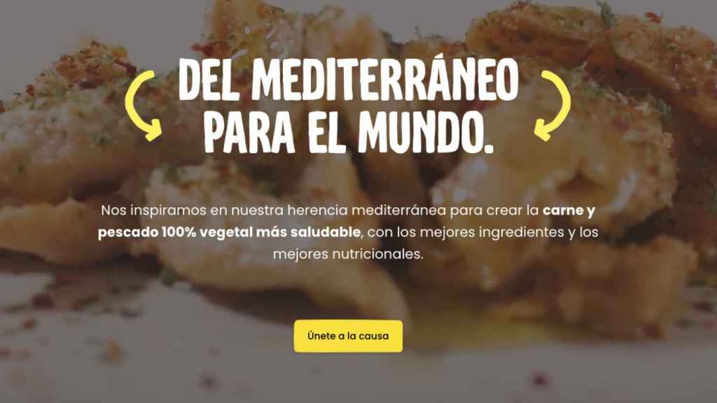 Referencia a la carne vegetal en la web oficial de Heura