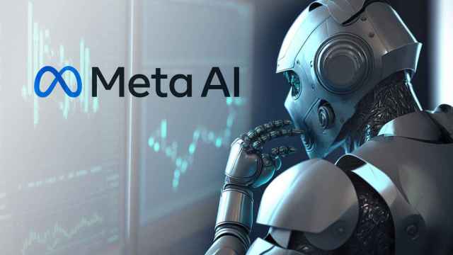Logotipo de Meta AI ilustrado con un androide