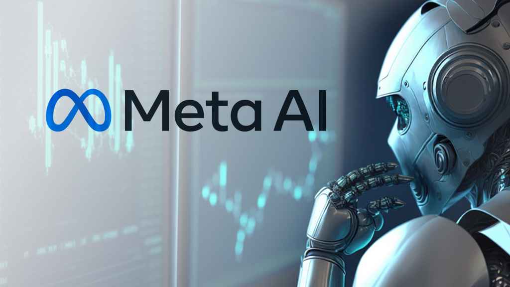 Logotipo de Meta AI ilustrado con un androide