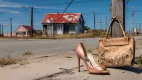 Imagen creada con IA, representando una joven ejerciendo la prostitución en una carretera