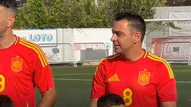 Xavi Hernández, en un partido solidario con la selección española y la Asociación de Futbolistas Españoles