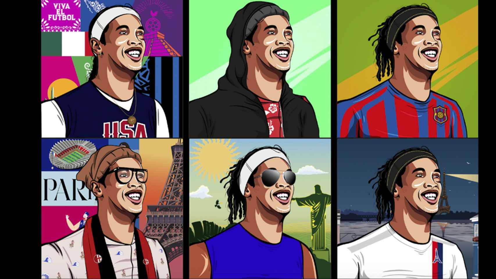 Nos NFT de Ronaldinho que se publicitan en la página web de Shirtum