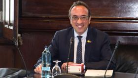 El nuevo presidente del Parlament, Josep Rull, en la primera reunión de la Mesa