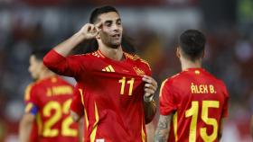 Ferran Torres, futbolista del Barça, festeja un gol en la previa de la Eurocopa 2024