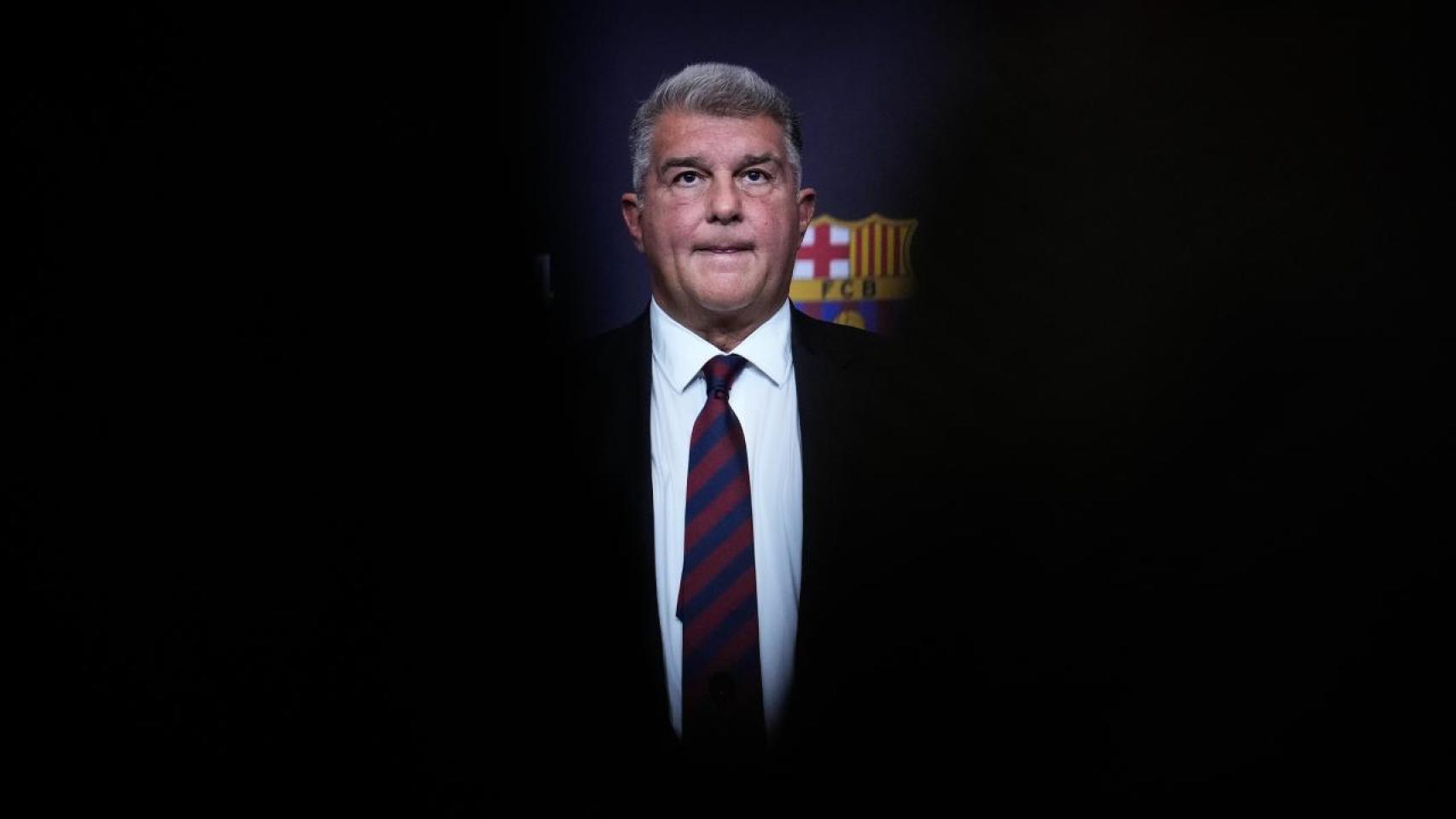 Joan Laporta, presidente del Barça, en la reunión con los senadores del club