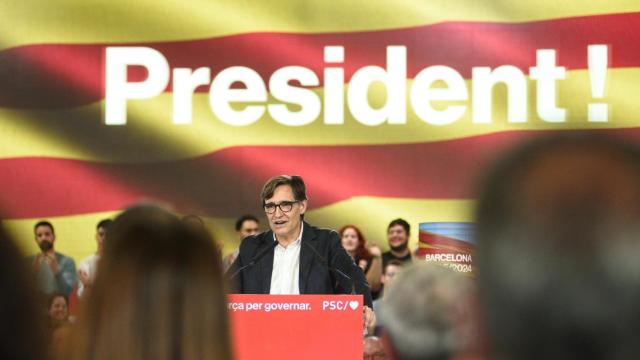 Salvador Illa, en un acto tras ganar las elecciones catalanas