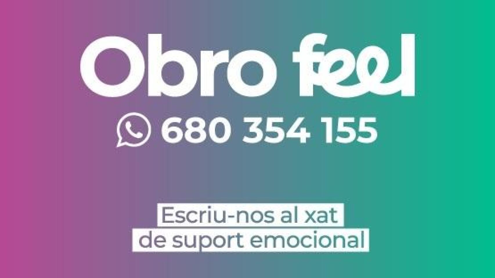 Número de teléfono del servicio de acompañamiento 'Obro feel'