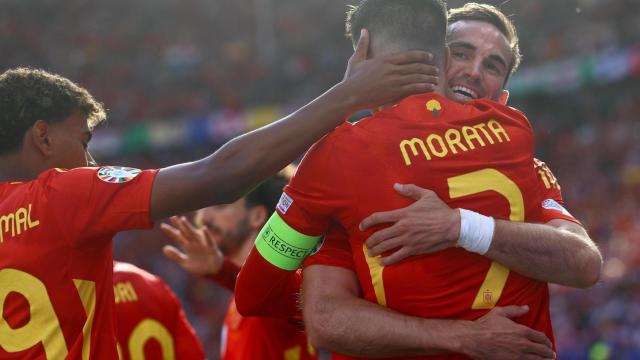 Álvaro Morata celebra el gol contra Croacia