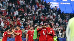 La selección de Turquía celebra su triunfo en la Eurocopa