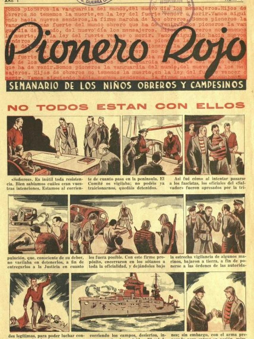 ‘Pionero rojo’, revista infantil española publicada desde Barcelona por la Juventud Comunista Ibérica, adherida al POUM.