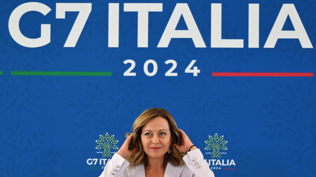 La primer ministro de Italia, Giorgia Meloni, tras la reunión del G7