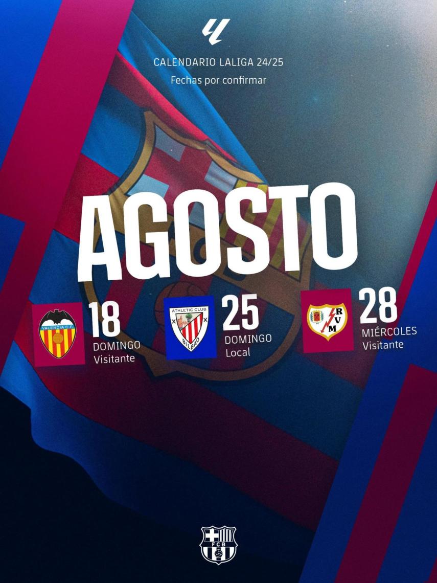 Los partidos del Barça en el comienzo de la Liga 2024-25