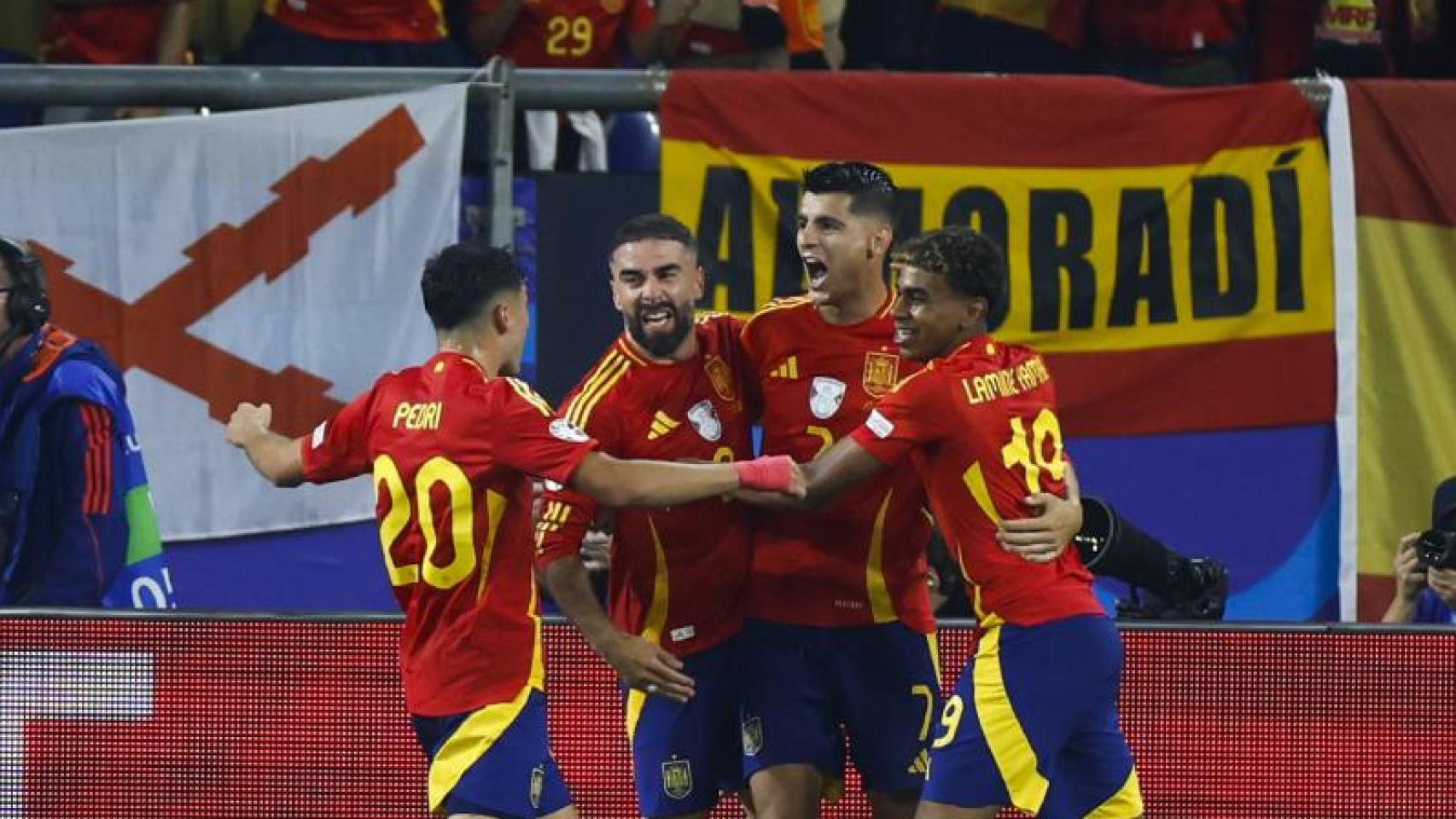 La euforia de la selección de España durante la victoria contra Italia en la Eurocopa