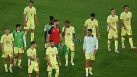 La selección de España, después de la victoria contra Albania