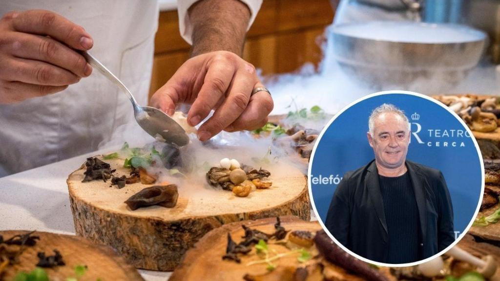 Fotomontaje Ferran Adrià y un restaurante