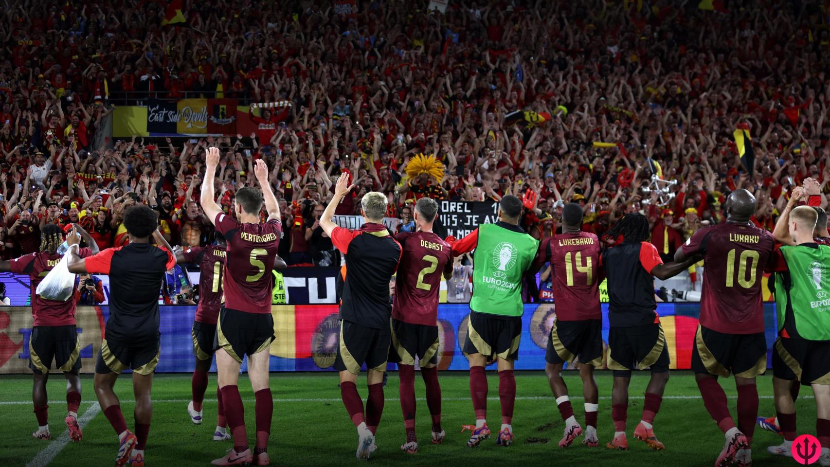 La selección belga tras su victoria en la Eurocopa
