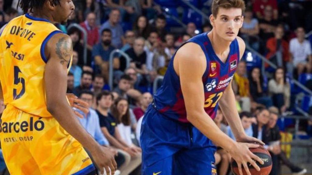 Sergi Martínez, en un partido con el Barça