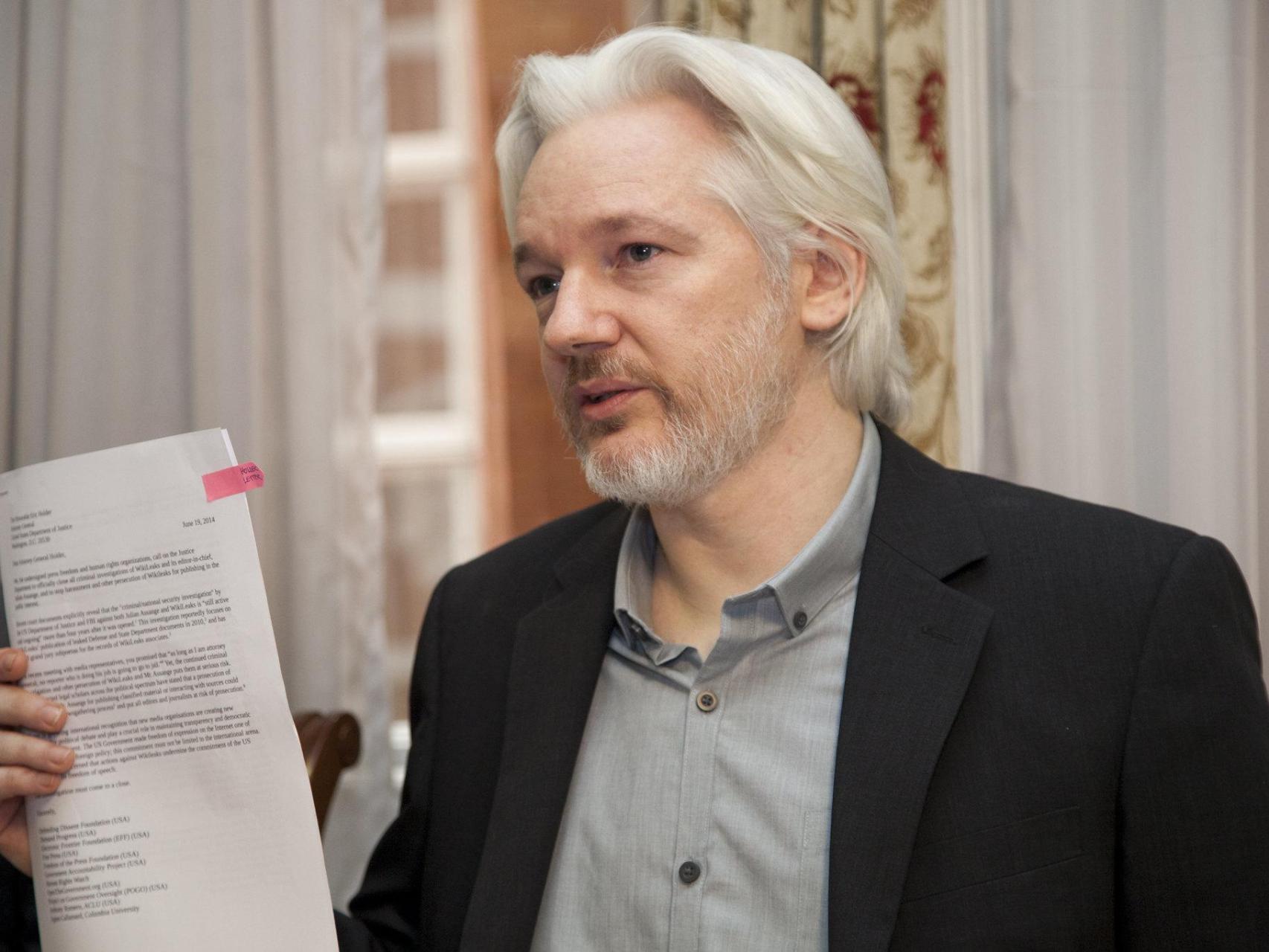 Julian Assange, en la embajada británica de Ecuador en 2014