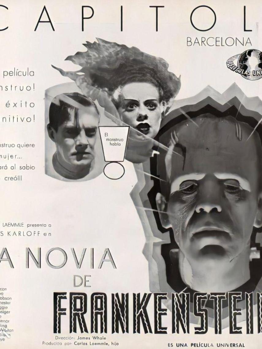 Cartel de 'La novia de Frankstein' en el cine Capitol de Barcelona