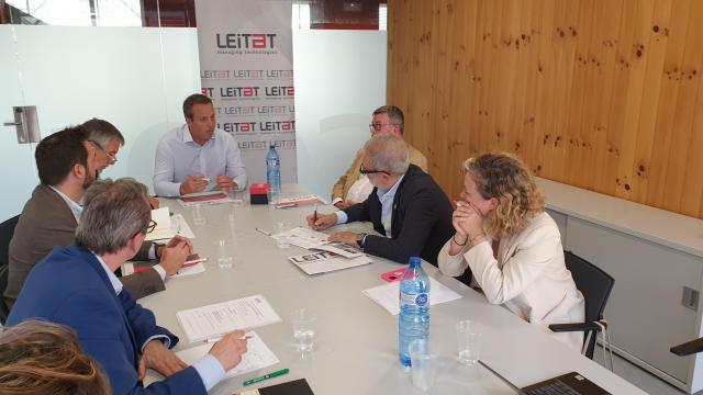 Reunión de Leitat, la Paeria de Lleida y el Parc Agrobiotech, en las nuevas instalaciones del centro tecnológico