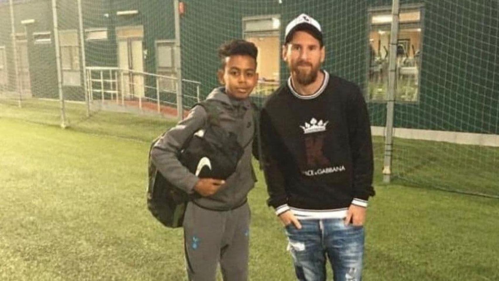 Leo Messi, junto a un joven Lamine Yamal