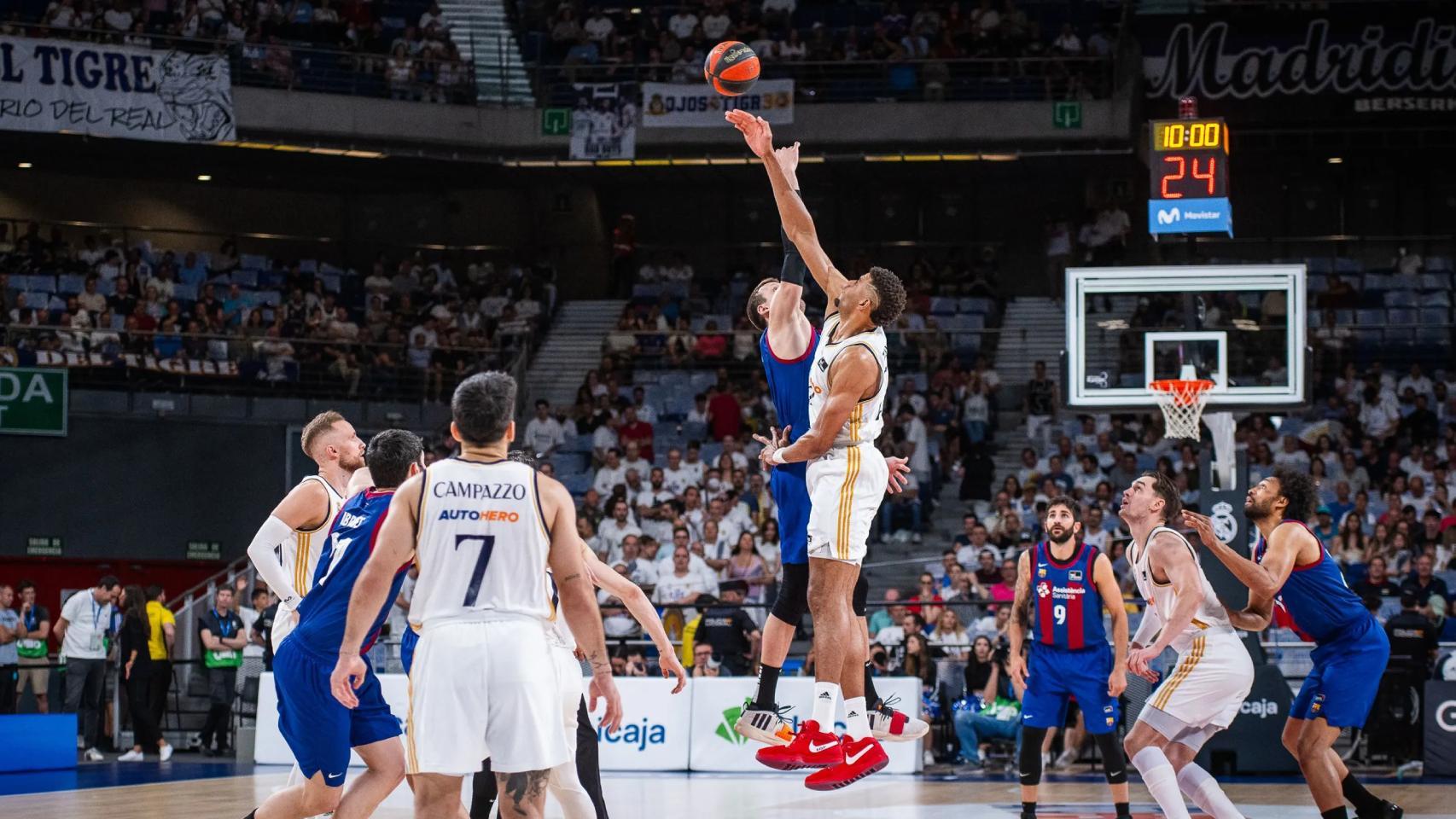 El Barça de basket, durante las semifinales de la ACB contra el Real Madrid