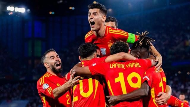 La euforia de la selección de España en el partido contra Georgia