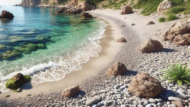 Simulación de una playa de la Costa Brava