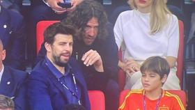 Gerard Piqué y Carles Puyol en el palco del España-Alemania de la Eurocopa 2024