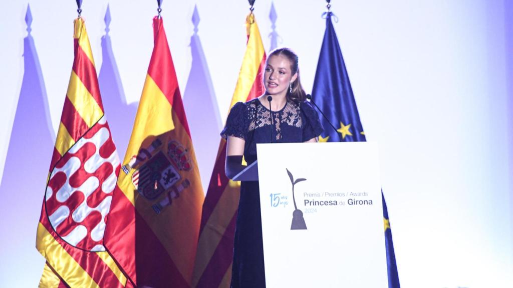 La princesa Leonor interviene durante la entrega de los XV Premios Fundación Princesa de Girona, en el Palacio de Congresos Costa Brava, a 10 de julio de 2024