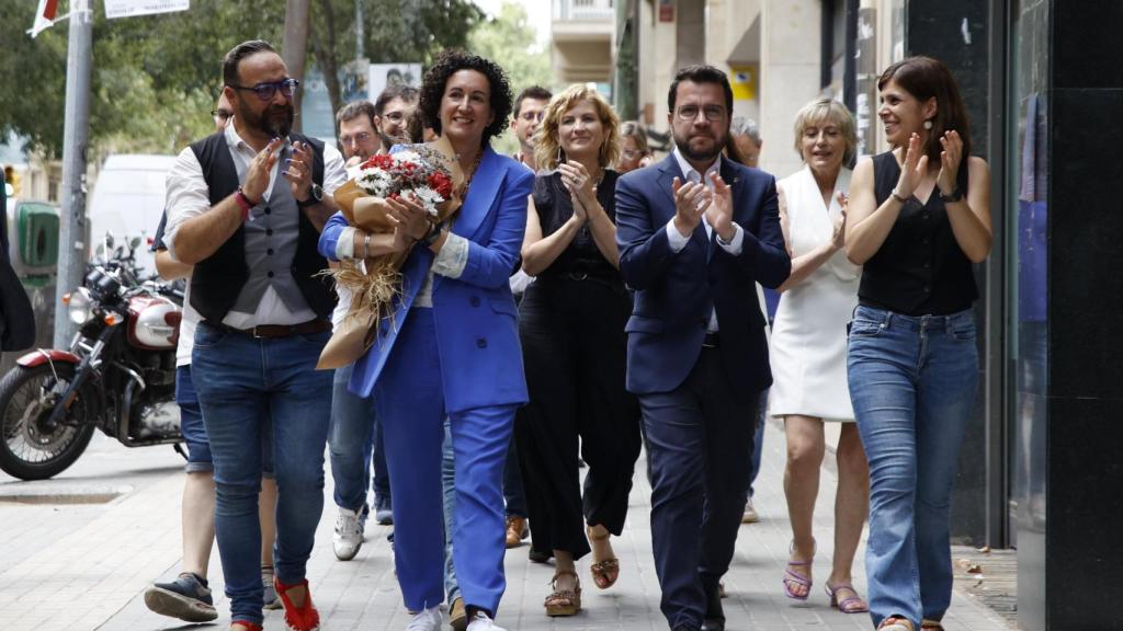 La secretaria general de ERC, Marta Rovira, a su llegada este viernes a la sede del partido para participar en el Consell Nacional