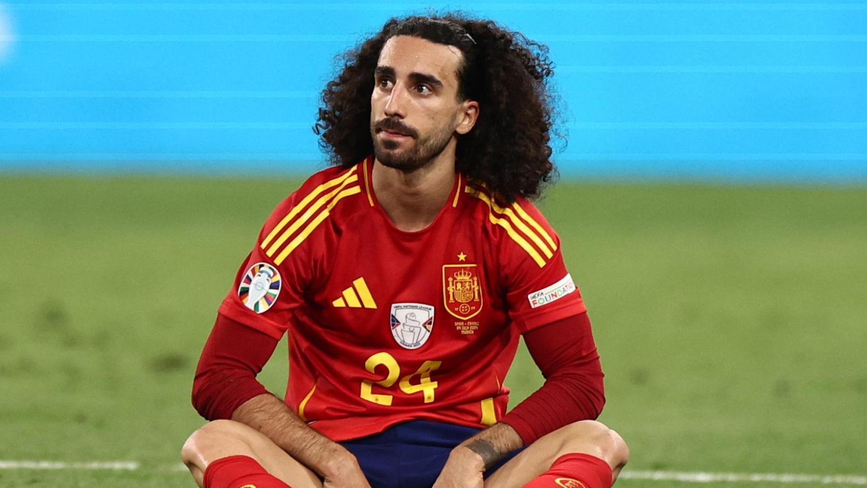 Marc Cucurella, durante el España-Francia de la Eurocopa 2024