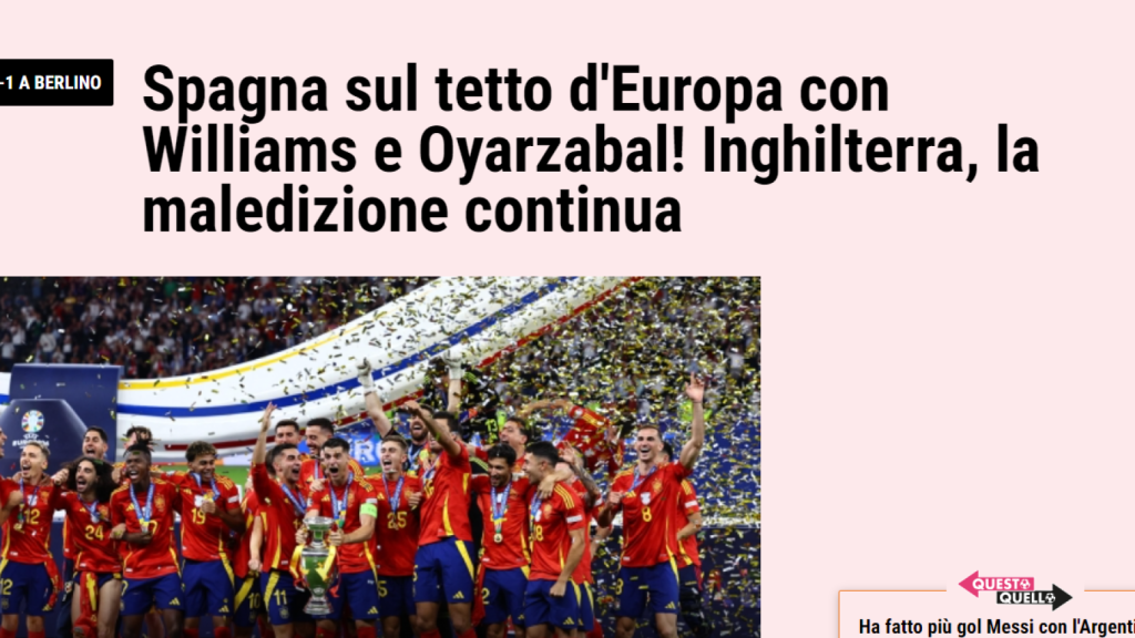 La crónica de la 'Gazzetta dello Sport' sobre la final de la Eurocopa