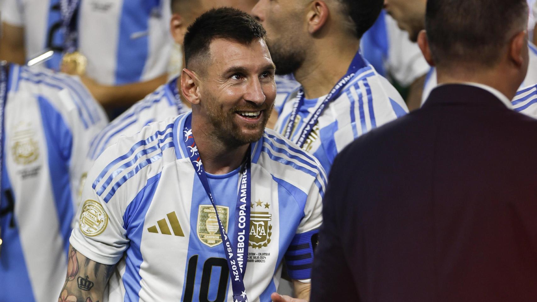 La alegría de Leo Messi después de ganar la Copa América