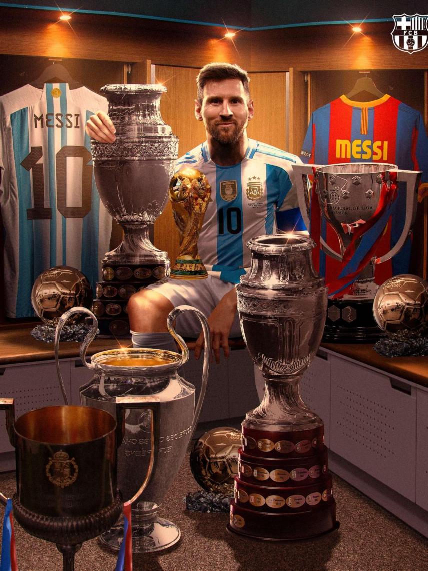 El Barça felicita a Leo Messi por ser el jugador con más títulos en la historia