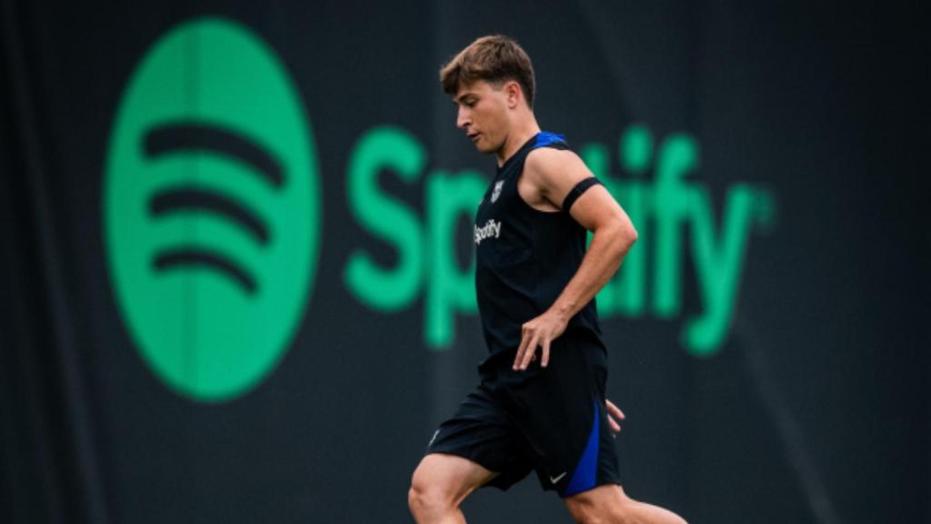 Pablo Torre, durante la pretemporada del Barça 2024-25